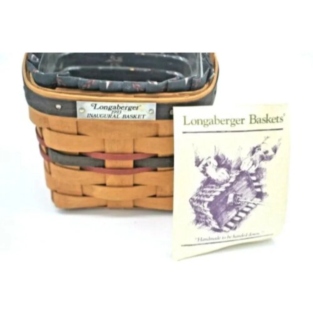 LONGABERGER 1993 Inaugural Basket Combo w/ Liner Protector & Paperwork